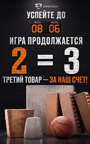 Акция БРАЕР, третий товар за наш счёт, вывоз до 08.06.2026 г.