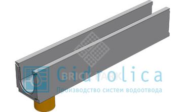 BGU Универсальный лоток DN100, № 10-0, с вертикальным водосливом, без уклона