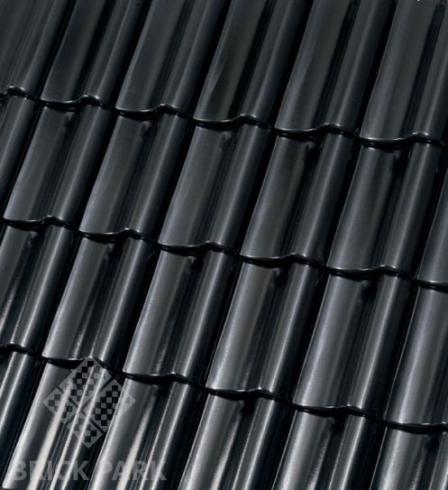 Керамическая черепица Roben LIMBURG Schwarz-matt, glasur (Черный матовый,глазурь)