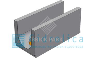 BGU-XL Универсальный лоток DN300, № 20-0, с вертикальным водосливом, без уклона
