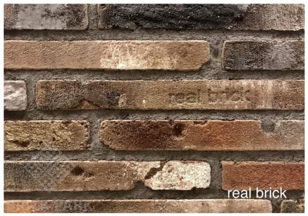 Кирпич ручной формовки Real Brick КР/0,5 ПФ Ригель угловой antic RB 05 глина античная коричневая
