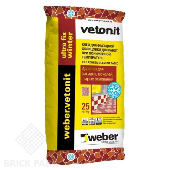 Клей для фасадной облицовки Weber.Vetonit Ultra Fix Winter 25 кг