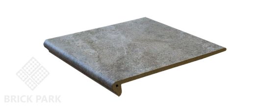 Клинкерная ступень флорентийская угл. Interbau Abell 320x320x9,5 Mittelgrau Серебристо серый 274