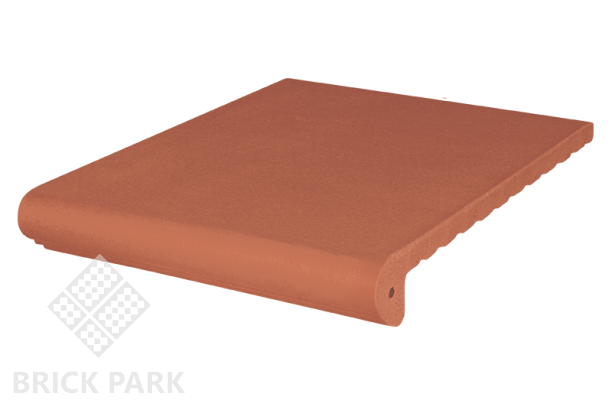 Клинкерная ступень античная гладкая KING KLINKER Рубиновый красный (01), 330x245x16 мм