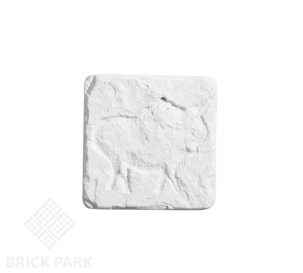 Декоративная вставка Идеальный камень "Наскальная живопись" №6 белый