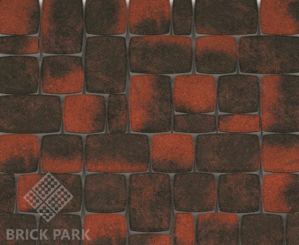 Тротуарная плитка Каменный век Классико Color Mix Черно-красный 57×115×60
