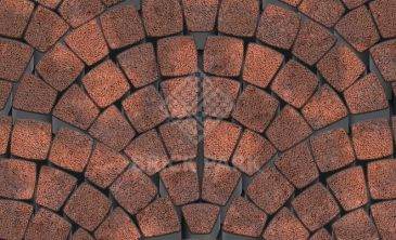 Тротуарная плитка Каменный век Классико Ориджинал Stone Base Вишнево-оранжевый 110(57)×86×60
