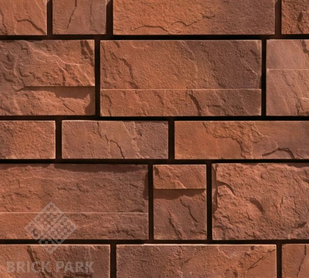 Искусственный камень Идеальный камень Бриз 10 красно-коричневый