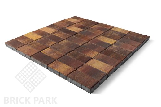 Бетонная брусчатка БРАЕР Прямоугольник Color Mix Мальва Т3 200x100x60