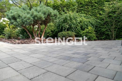 Тротуарная плитка Новый город Серебристый камень (Stein Silver) 40 мм