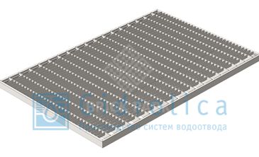 Решетка Gidrolica Step Pro 390х590мм - стальная ячеистая оцинкованная