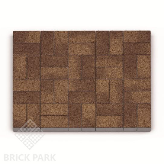 Тротуарная плитка Каменный век Кирпичик Stone Base Желто-коричневый 200×100×60
