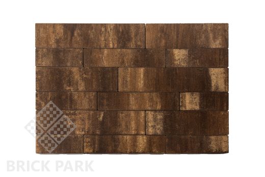 Бетонная брусчатка БРАЕР Домино Color Mix «Каштан» 480x120x60