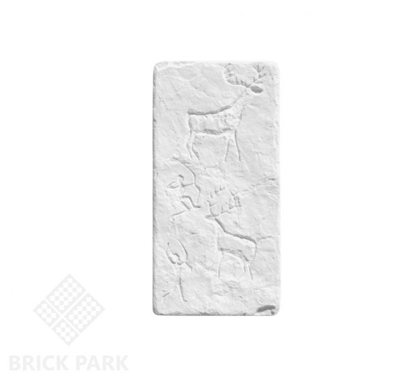 Декоративная вставка Идеальный камень "Наскальная живопись" №1 белый