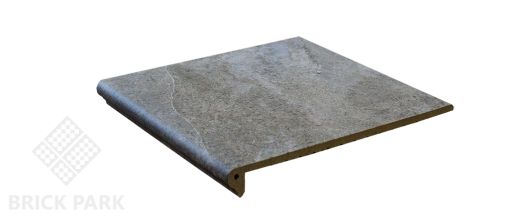 Клинкерная ступень флорентийская угл. Interbau Abell 320x320x9,5 Mittelgrau Серебристо серый 274