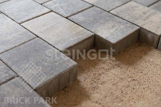 Тротуарная плитка Новый город Серебристый камень (Stein Silver) 40 мм