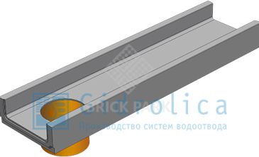 BGF Мелкосидящий лоток DN 200, высота 100, с вертикальным водосливом, без уклона
