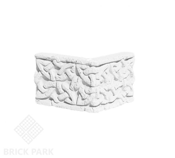 Фасадный карниз Идеальный камень "Плетенка" угловой белый