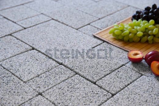 Тротуарная плитка Бавария Белый гранит (Bianco Nero) 60 мм