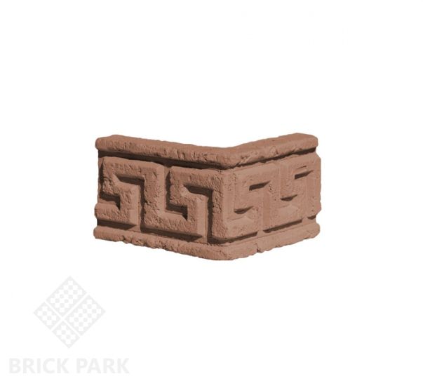 Фасадный карниз Идеальный камень "Меандр узкий" угловой коричневый