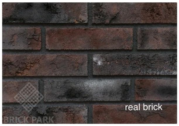 Кирпич ручной формовки Real Brick КР/0,5ПФ угловой RB 09 черный магнезит