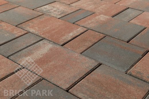 Бетонная брусчатка БРАЕР Старый город Ландхаус Color Mix Тип 4 / Койот 160x160x60