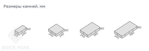 Тротуарная плитка Мюнхен Угольный гранит (Stella Nera) 60 мм