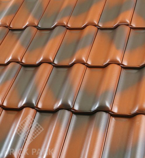 Керамическая черепица Roben FLANDERN Kupferbraun-nuanciert (Медно-коричневый пестрый, ангоб)