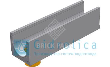 BGU Универсальный лоток DN200, №. 5-0, с вертикальным водосливом, без уклона