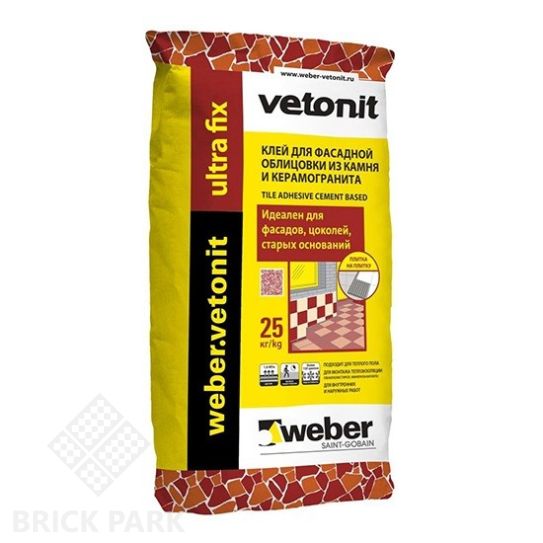 Клей для фасадной облицовки Weber.Vetonit Ultra Fix 25 кг