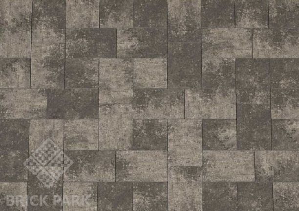 Тротуарная плитка Каменный век Бельпассо Премио Color Mix Черно-белый 225×150×60