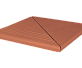 Клинкерная ступень угловая веницианская рифленая KING KLINKER Рубиновый красный (01), 330x330x14 мм