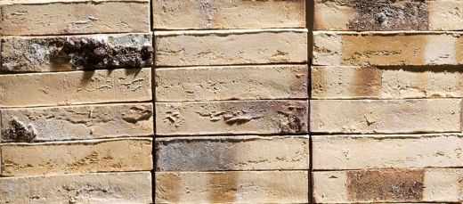 Ringofenklinker Wasserstrich creme-weiß Kohlebrand