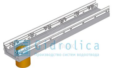 BGF-Z Мелкосидящий лоток DN100, с оцинкованной насадкой, с вертикальным водосливом, h 100, без уклона