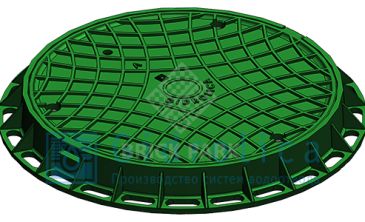 Люк канализационный Gidrolica Garden - пластиковый тип Л зеленый