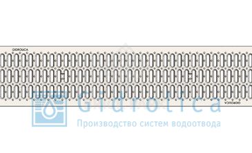 Решетка водоприемная Gidrolica Standart РВ -20.24.100 - штампованная стальная оцинкованная, кл. А15