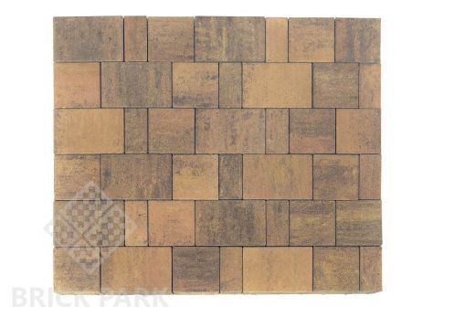 Бетонная брусчатка БРАЕР Старый город Ландхаус Color Mix 17 Прайд 80x160x80