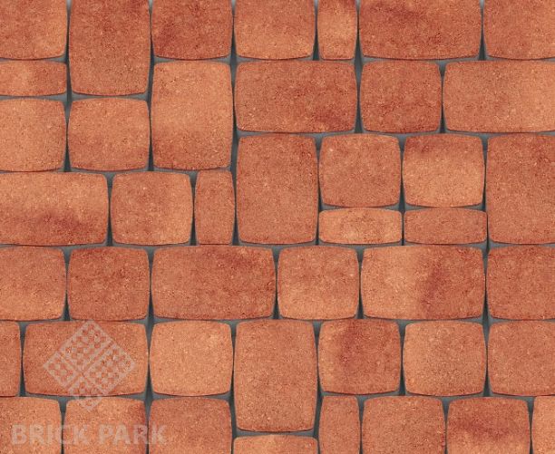 Тротуарная плитка Каменный век Классико Color Mix Вишнево-оранжевый 57×115×60