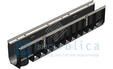 Лоток водоотводный Gidrolica Super ЛВ -10.14,5.20,5 - пластиковый, кл.Е600
