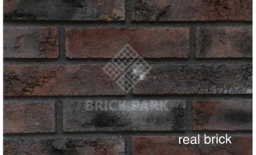 Кирпич ручной формовки Real Brick КР/0,5ПФ угловой RB 09 черный магнезит