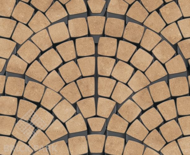Тротуарная плитка Каменный век Классико Ориджинал Color Mix Оранжево-белый 110(57)×86×60
