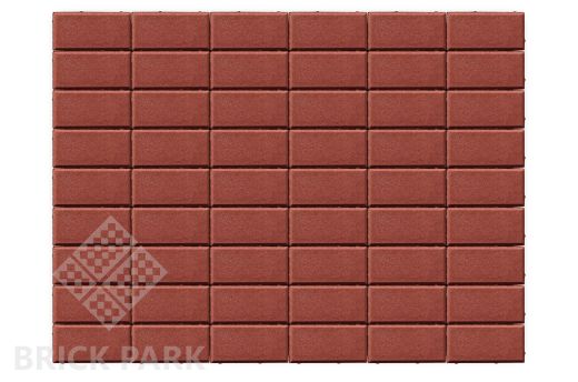 Бетонная брусчатка БРАЕР Прямоугольник Красный 200x100x40