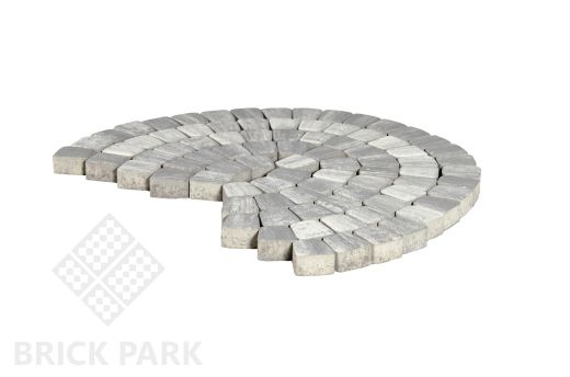 Бетонная брусчатка БРАЕР Классико круговая Color Mix Тип 7 / Туман