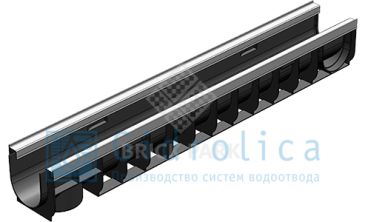 Лоток водоотводный Gidrolica Standart Plus ЛВ-10.14,5.13,5 - пластиковый (усиленный)