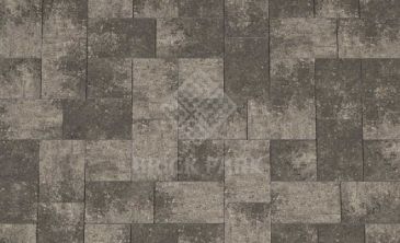 Тротуарная плитка Каменный век Бельпассо Премио Color Mix Черно-белый 450×225×60