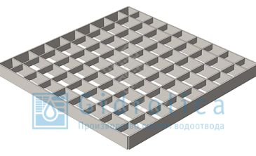 Решетка водоприемная Gidrolica Point РВ-28,5.28,5 - ячеистая стальная оцинкованная, кл. В125