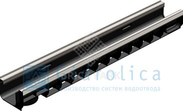 Лоток водоотводный Gidrolica Standart Plus ЛВ-10.14,5.10 - пластиковый (усиленный)