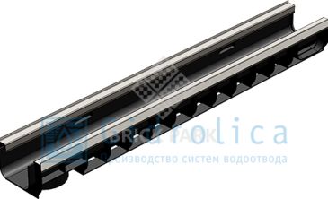 Лоток водоотводный Gidrolica Standart Plus ЛВ-10.14,5.10 - пластиковый (усиленный)
