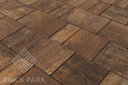 Бетонная брусчатка БРАЕР Старый город Ландхаус Color Mix Каштан 240x160x60