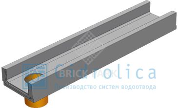 BGF Мелкосидящий лоток DN150, высота 100, с вертикальным водосливом, без уклона